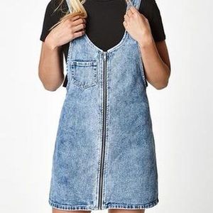 PacSun Denim Zip Front Overall Dress